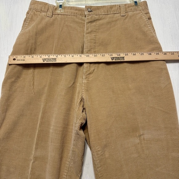 Vintage Eddie Bauer Tan Corduroy Pants Men’s 36x31 Pleated Front USA Made 90s - Picture 3 of 10